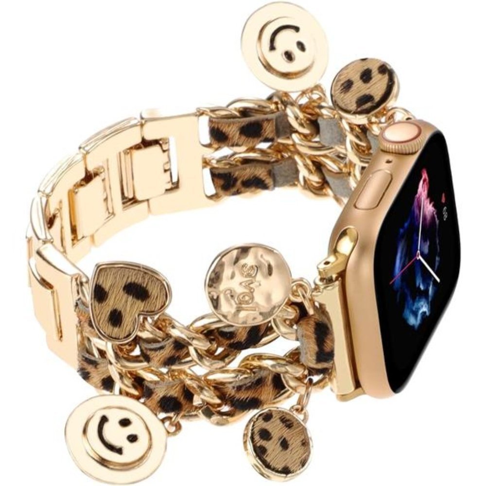 NEW Leopard/Gold Apple Watch Band with Charms